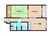 大谷地殿山ハイツ 2DKの間取り