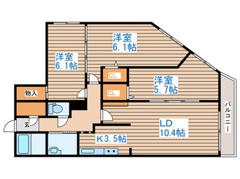 間取図 カレラ山鼻2nd