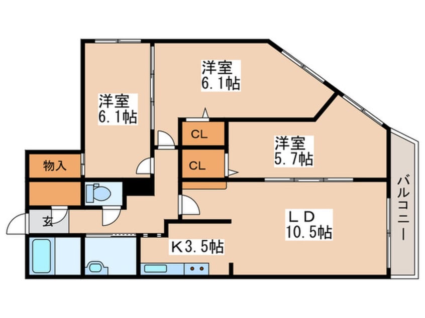 間取図 カレラ山鼻2nd