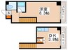 メ－プル北円山 1DKの間取り
