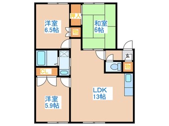 間取図 ＭＳ西野Ａ