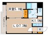 フランセジュール山鼻 1LDKの間取り