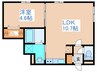北斗エンブレム札幌北 1LDKの間取り