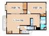 リッチオーク 2LDKの間取り