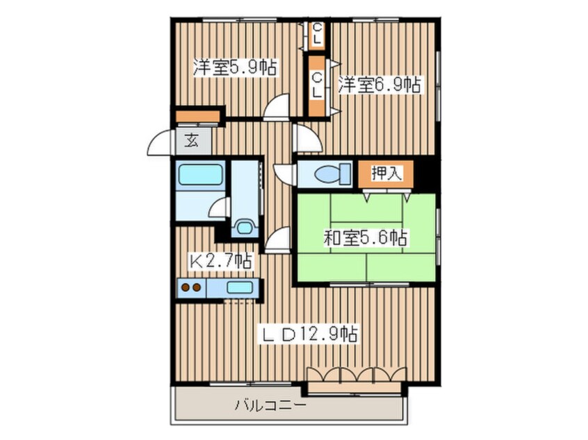 間取図 エスタシオンイカワⅢ