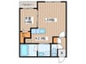 ARISTO北7条 1LDKの間取り