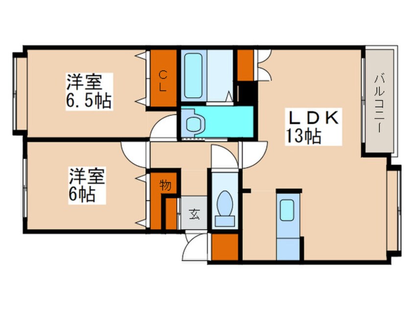 間取図 クリスタルリバー参番館