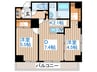 アルファスクエア中島公園 2DKの間取り