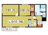 サザンアート北大 2LDKの間取り