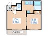 プリモ麻生 1LDKの間取り