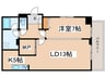 パ－クヒルズ南１０条 1LDKの間取り