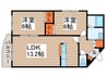 メディオフラム札幌 2LDKの間取り