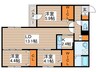 アルファスクエア北12西３ 3LDKの間取り