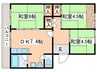 札幌西月寒１号棟 3DKの間取り