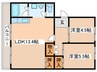 札幌西月寒１号棟 2LDKの間取り