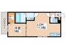 クレステージ西岡 1LDKの間取り