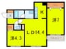 CASA　MIYANOMORI 2LDKの間取り