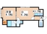 クレア壱番館 1DKの間取り