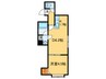 クレア壱番館 1DKの間取り