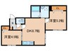E-Town 2DKの間取り