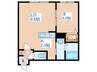 Premiere二十四軒WEST 1LDKの間取り
