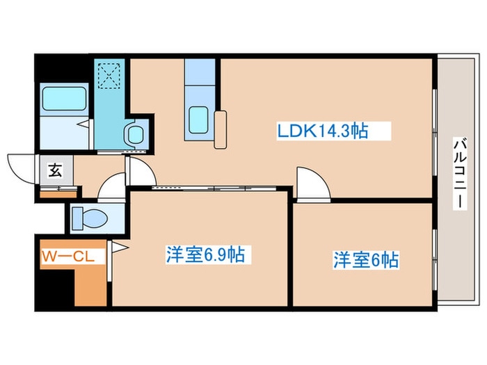 間取り図 ＦＬＡＴ　Ｔ／Ｇ
