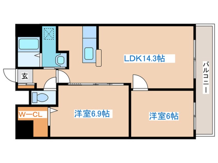 間取図 ＦＬＡＴ　Ｔ／Ｇ