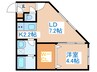 club premier発寒 1LDKの間取り