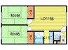 コ－ポ田畑 2LDKの間取り