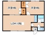 静マンション 2LDKの間取り