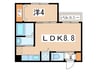ヌーヴェルコート白石 1LDKの間取り