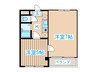 クレセント土樋 2Kの間取り
