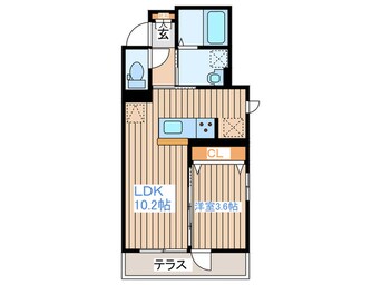 間取図 D-ROOM蒲町