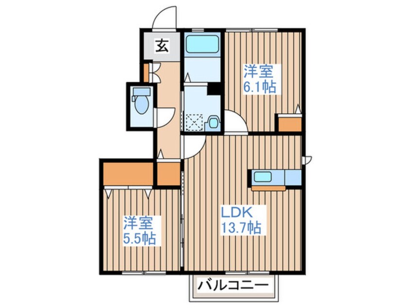 間取図 エスポワール中町東B