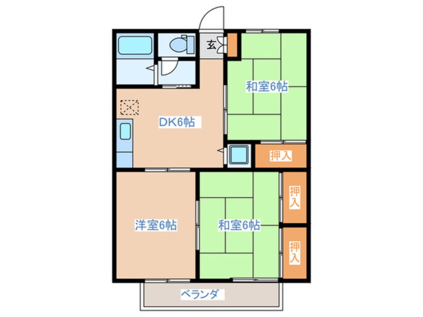 間取図 セジュール矢本A