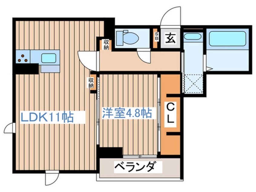 間取図 D-ROOM白萩町