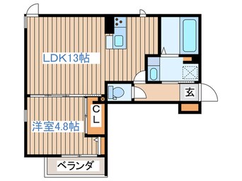 間取図 D-ROOM白萩町