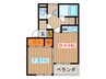 第十一ショ－ケ－ビル 1DKの間取り