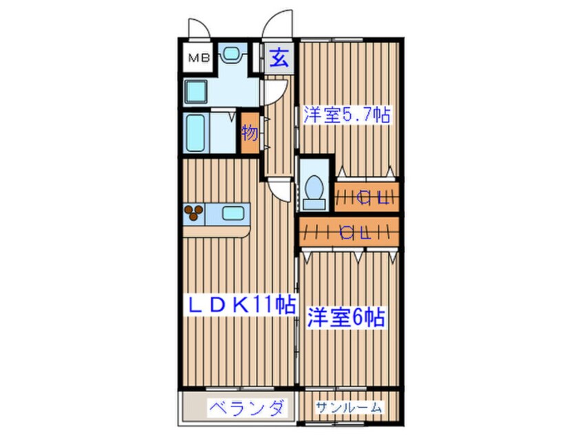 間取図 シェ・ブランシュⅡ