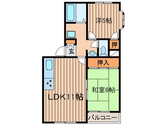 間取図 トリヴァンベ－ル中倉