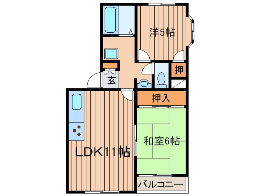 間取図 トリヴァンベ－ル中倉