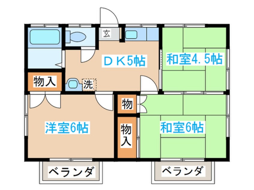 間取図 嶺岸アパ－トＢ棟