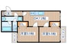 ベルコムン原町 2DKの間取り