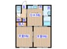 ハイネス支倉 2DKの間取り