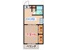 フォ－シ－ズン連坊 1DKの間取り