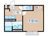 パセオプラシード角田　A棟 1Kの間取り