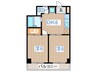 ヤマコ遠見塚 2DKの間取り