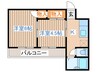 宮城野マンション 2Kの間取り