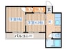 宮城野マンション 2Kの間取り