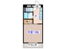 ロイヤルヒルズ台原Ⅲ 1Kの間取り